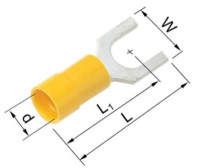 Elpress A1537GS Insulated Narrow Fork (Spade) Terminal 0.5–1.5 mm² M3.5 (Red)