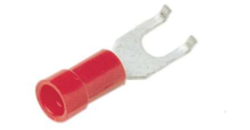 Elpress A1543GB Insulated Angled Fork (Spade) Terminal 0.5–1.5 mm² M4 (Red)