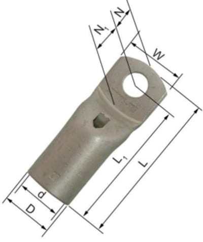 Elpress KRFN50-6 Copper Tube Cable Lug (Narrow Palm) 50 mm² M6