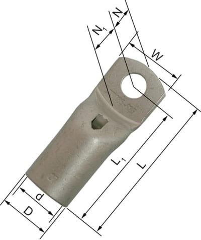 Elpress KRFN70-8 Copper Tube Cable Lug (Narrow Palm) 70 mm² M8