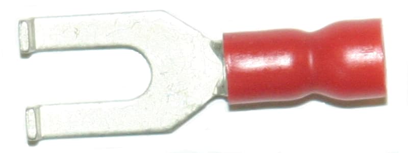 Abiko A1537GB Insulated Angled Fork (Spade) Terminal 0.5–1.5 mm² M3 (Red)