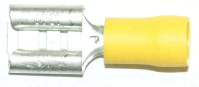 Abiko A 4607 FL Insulated Flat Receptacle 4–6 mm², 6.3 × 0.8 mm (Yellow)