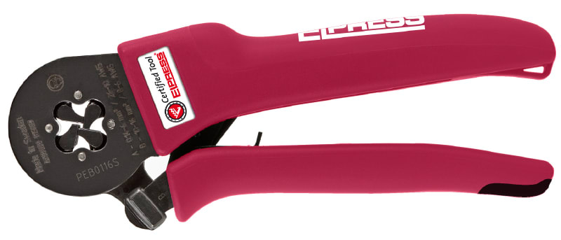 Elpress PEB0116S Crimping Tool for End Sleeves, 0.14-16 mm², Square Die