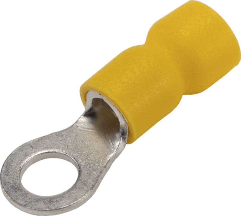 Melbye A4653R Insulated Ring Terminal, 6 mm² M5 (Yellow)