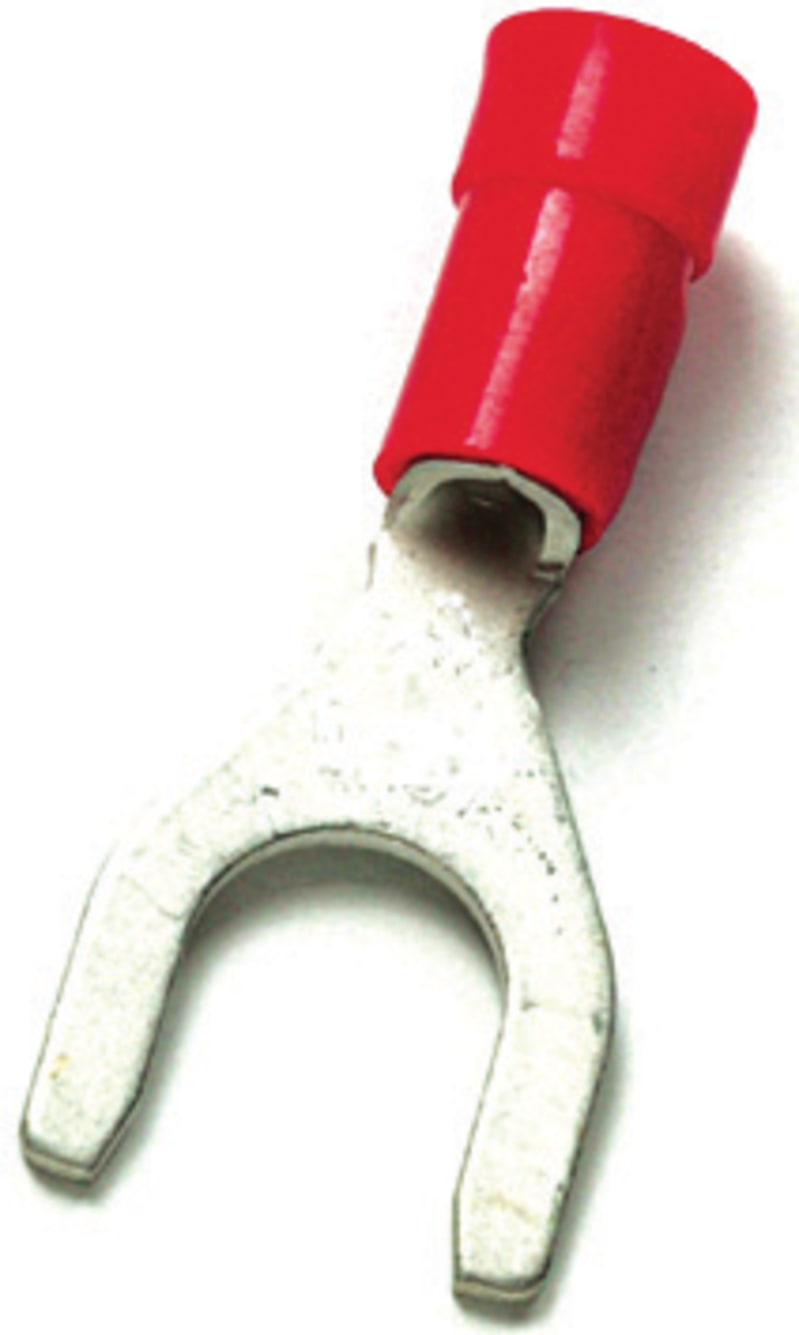 Melbye A2543G Insulated Flanged Fork (Spade) Terminal 1.5–2.5 mm² M4 (Blue)