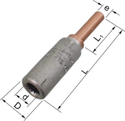 Elpress AKP240 Aluminium-Copper Bimetallic Pin Socket — 240 mm² Al Conductor, 19.8 mm Cu Pin
