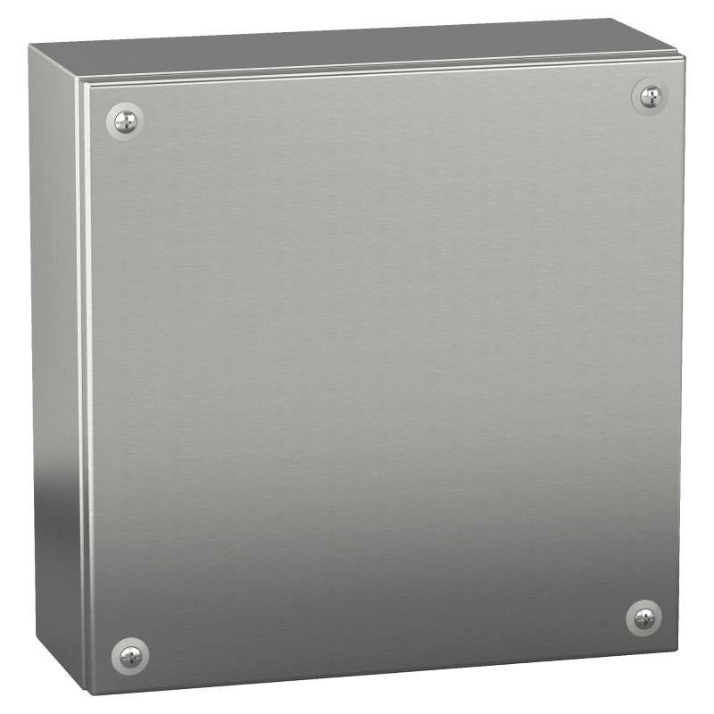 Schneider Electric Stainless steel wall mounted industrial box, PanelSeT SBX, 200X200X80 mm, IP66 NSYSBX20208