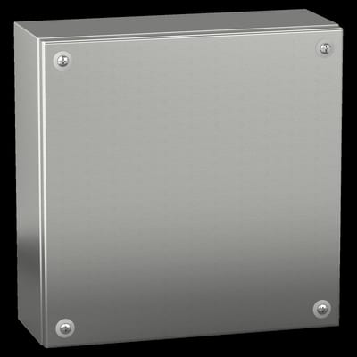 Schneider Electric Stainless steel wall mounted industrial box, PanelSeT SBX, 200X200X80 mm, IP66 NSYSBX20208