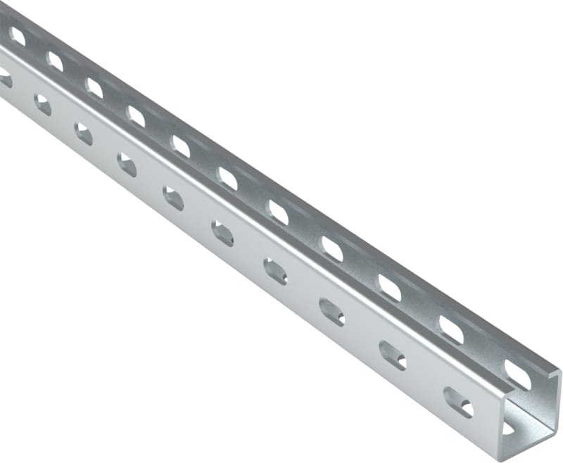 nVent HOFFMAN CP2040H Mounting Rail, CP, 20X40X2000MM, Galvanized, Mild Steel, Slotted