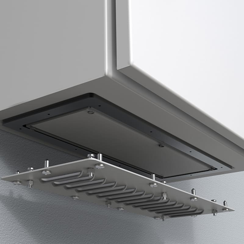 nVent HOFFMAN AFV02R5 Ventilated gland plate with Filter, AFV, 128X342X12MM, Light Gray, Mild Steel