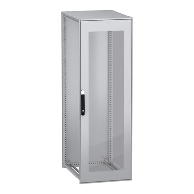 Schneider Electric Floor standing modular electrical enclosure, PanelSeT SFN, decarbonized steel, glazed door, 1800X600X800MM, IP55 NSYSFN18680T