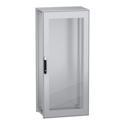 Schneider Electric Floor standing modular electrical enclosure, PanelSeT SFN, decarbonized steel, glazed door, 1800X800X500MM, IP55 NSYSFN18850T