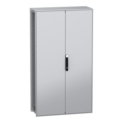 Schneider Electric Floor standing modular electrical enclosure, PanelSeT SFN, decarbonized steel, 1800X1000X400MM, 2 doors, IP55 NSYSFN1810402D