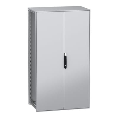 Schneider Electric Floor standing modular electrical enclosure, PanelSeT SFN, decarbonized steel, 1800X1000X600MM, 2 doors, IP55 NSYSFN1810602D