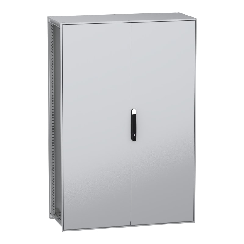 Schneider Electric Floor standing modular electrical enclosure, PanelSeT SFN, decarbonized steel, 1800X1200X500MM, 2 doors, IP55 NSYSFN1812502D