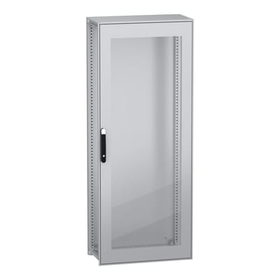Schneider Electric Floor standing modular electrical enclosure, PanelSeT SFN, decarbonized steel, glazed door, 2000X800X400MM, IP55 NSYSFN20840T