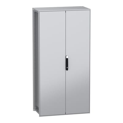 Schneider Electric Floor standing modular electrical enclosure, PanelSeT SFN, decarbonized steel, 2000X1000X500MM, 2 doors, IP55 NSYSFN2010502D