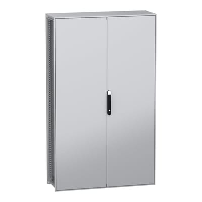 Schneider Electric Floor standing modular electrical enclosure, PanelSeT SFN, decarbonized steel, 2000X1200X400MM, 2 doors, IP55 NSYSFN2012402D