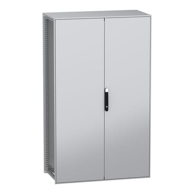 Schneider Electric Floor standing modular electrical enclosure, PanelSeT SFN, decarbonized steel, 2000X1200X600MM, 2 doors, IP55 NSYSFN2012602D