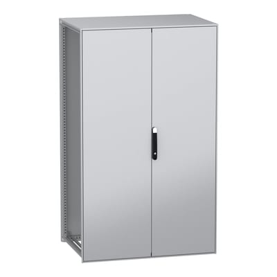 Schneider Electric Floor standing modular electrical enclosure, PanelSeT SFN, decarbonized steel, 2000X1200X800MM, 2 doors, IP55 NSYSFN2012802D