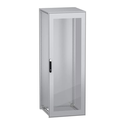 Schneider Electric Floor standing modular electrical enclosure, PanelSeT SFN, decarbonized steel, glazed door, 2200X800X800MM, IP55 NSYSFN22880T