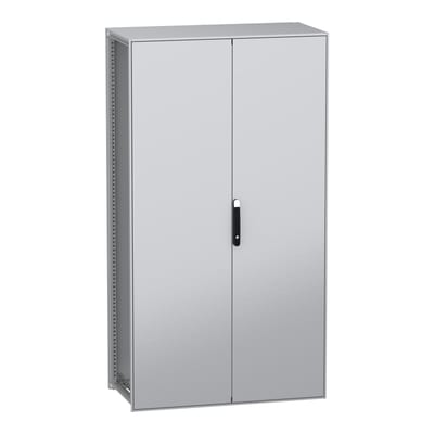 Schneider Electric Floor standing modular electrical enclosure, PanelSeT SFN, decarbonized steel, 2200X1200X600MM, 2 doors, IP55 NSYSFN2212602D