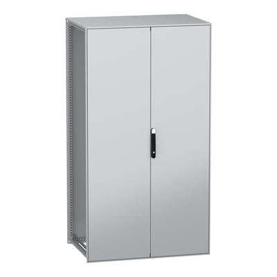Schneider Electric Floor standing modular electrical enclosure, PanelSeT SFN, decarbonized steel, 2200X1200X800MM, 2 doors, IP55 NSYSFN2212802D