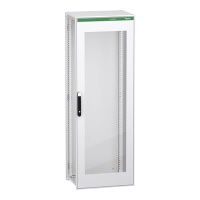 Schneider Electric Floor standing modular electrical enclosure, PrismaSeT HD, decarbonized steel, glazed, 2000X700X500MM, IP55, RAL9003 NSYSFPN20750TED