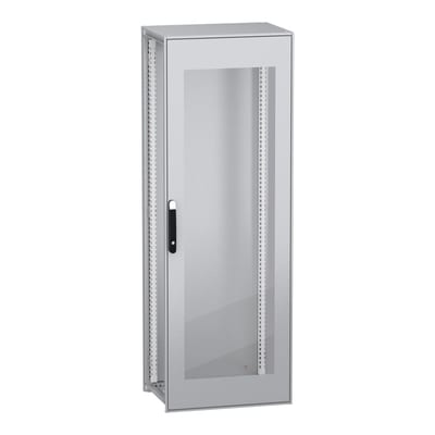 Schneider Electric Floor standing modular electrical enclosure, PrismaSeT HD, decarbonized steel, glazed door, 2000X700X500MM, IP55 NSYSFPN20750TG