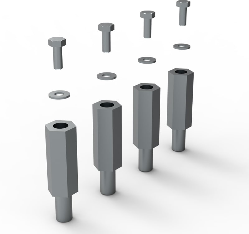 nVent HOFFMAN CVK15 Spacer Kits, CVK, 32X22X19MM, Zinc Plated, Mild Steel