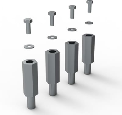 nVent HOFFMAN CVK15 Spacer Kits, CVK, 32X22X19MM, Zinc Plated, Mild Steel