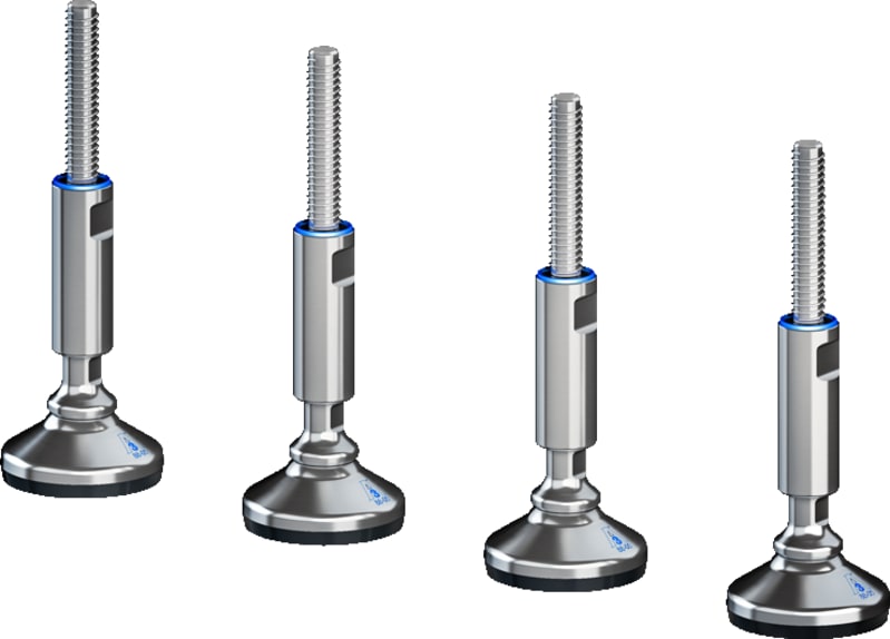 Rittal 4000240 HD Leveling Feet M12, 122–175 mm, Stainless Steel