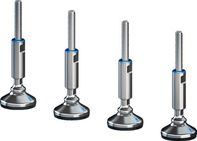Rittal 4000240 HD Leveling Feet M12, 122–175 mm, Stainless Steel