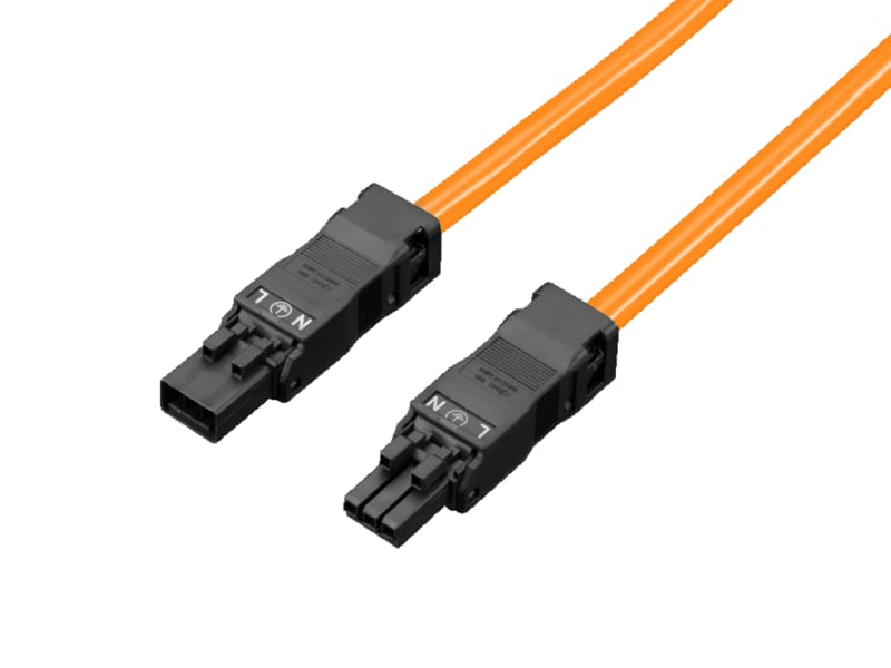 Rittal SZ LED Connection Cable, Through-Wiring, 3-Pole, 100-240 V, 1 m, UL (2500530)