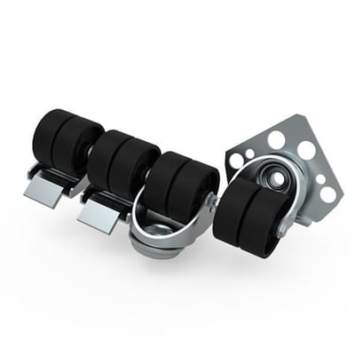 nVent HOFFMAN LCR471 Casters, LCR, 73X102X80MM, Zinc Plated, Mild Steel, 4 caster 2 with brake