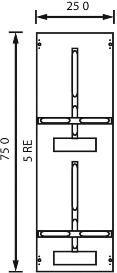 ABB 2CPX073178R9999 Meter plate with three-point fixing, reworked version, double-tier, 1PW, 5GU, height: 750 mm, width: 250 mm