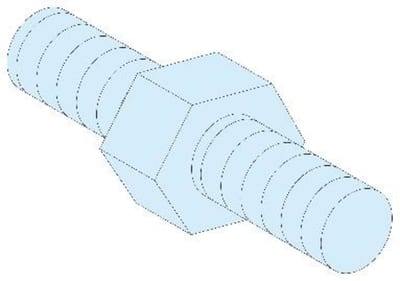 Schneider Electric Hexagonal spacers, PrismaSeT G and P, M5, H9 mm, Set of 4 LVS03185