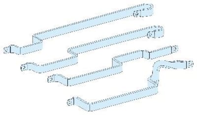 Schneider Electric Connection, Linergy FM, 200A, to connect Linergy BS multi-stage busbar to Linergy FM device feeder, set of 4 LVS04024