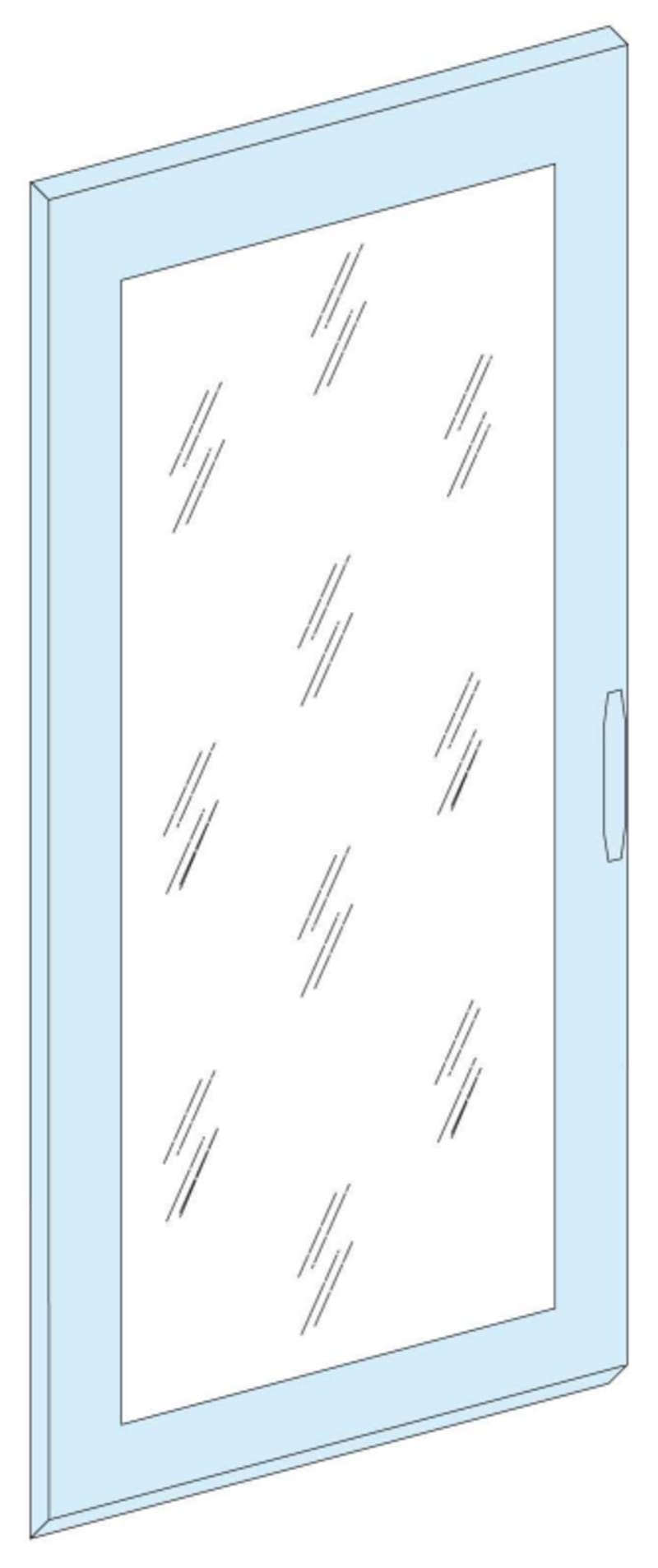 Schneider Electric Door, PrismaSeT G, transparent with frame, 23M, W600, IP55, white, RAL 9003 LVS08336