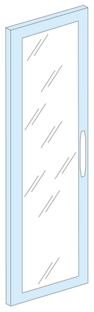 Schneider Electric Door, PrismaSeT P, Floor-standing, transparent, reversible opening, 36M, W400, 2 locks, IP30, white, RAL 9003 LVS08534