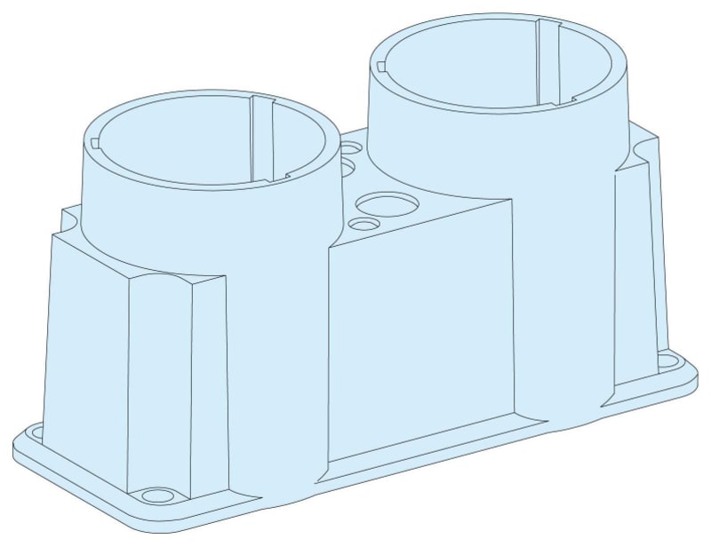 MEMBRANE FLANGE-FL21-2 knockout-PrismaSeT G (LVS08897)