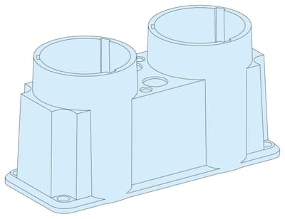 MEMBRANE FLANGE-FL21-2 knockout-PrismaSeT G