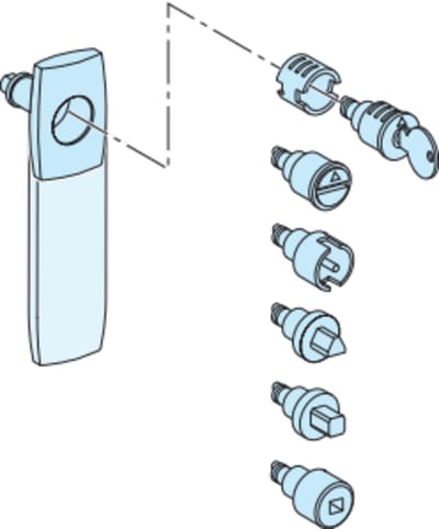 Lock 2433A for handle IP55, 2 keys G