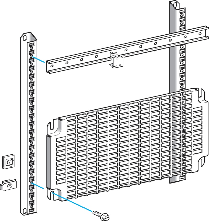 Schneider Electric Combined support bracket in vertical, PanelSeT SFN, PanelSeT SF, PanelSeT SM, steel DZ5MS10