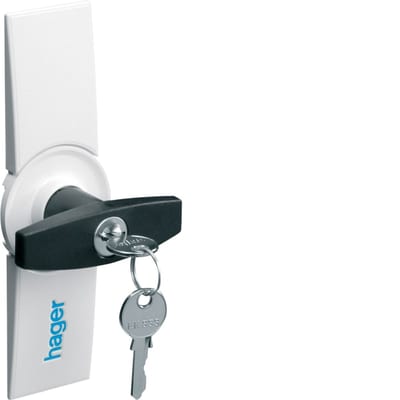 Hager FZ531 Door Handle with Small Lock Cylinder for FG IP54 Cabinets