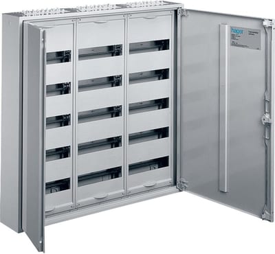 Hager Modular Cabinet 5 Rows 120 Modules, Metal Wall-Mount