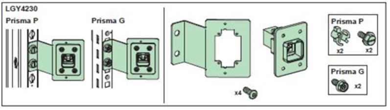 RJ45 pl. female/female with mounting plate (LGY4230)