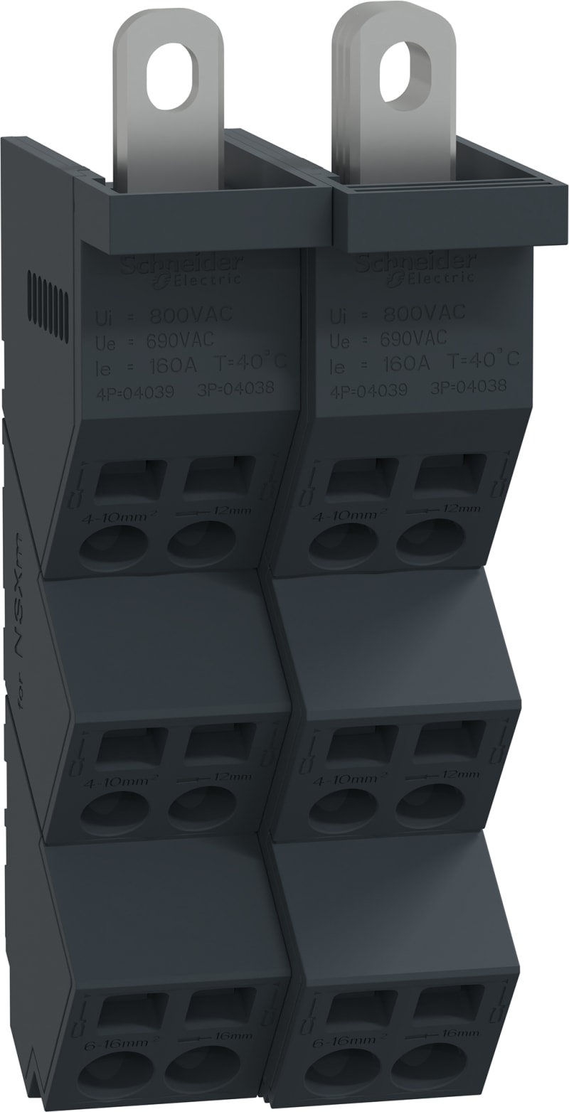 Schneider Electric LINERGY DP DISTRIBUTION BLOCK, 4P, 160 A, 24 OUTGOING TERMINALS, DIRECT CONNECTION TO NSXm LVS04039