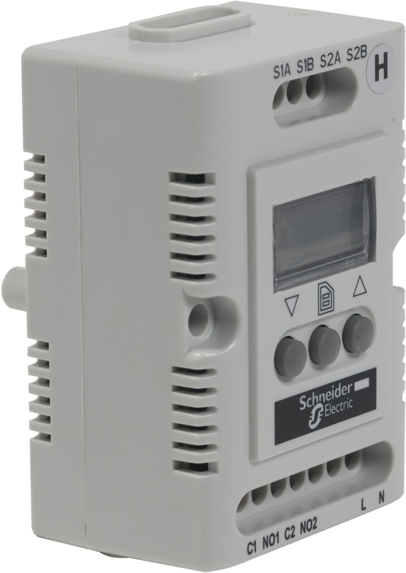 Schneider Electric Climasys CC - electronic hygrostat - 200…240 V - Hr 20…80% - OLED screen NSYCCOHY230VID