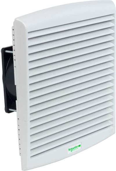 Schneider Electric ClimaSys forced vent. IP54, 165M3/h, 115V, with outlet grille and filter G2 NSYCVF165M115PF